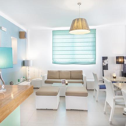 Apartamentos Andreas' Dining room, near Es Trenc beach, Mallorca