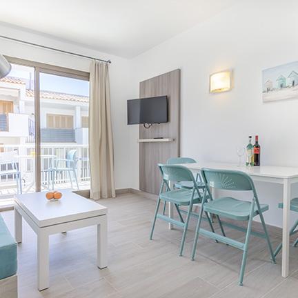 Dining room at Apartamentos Lago, near Es Trenc beach, Mallorca